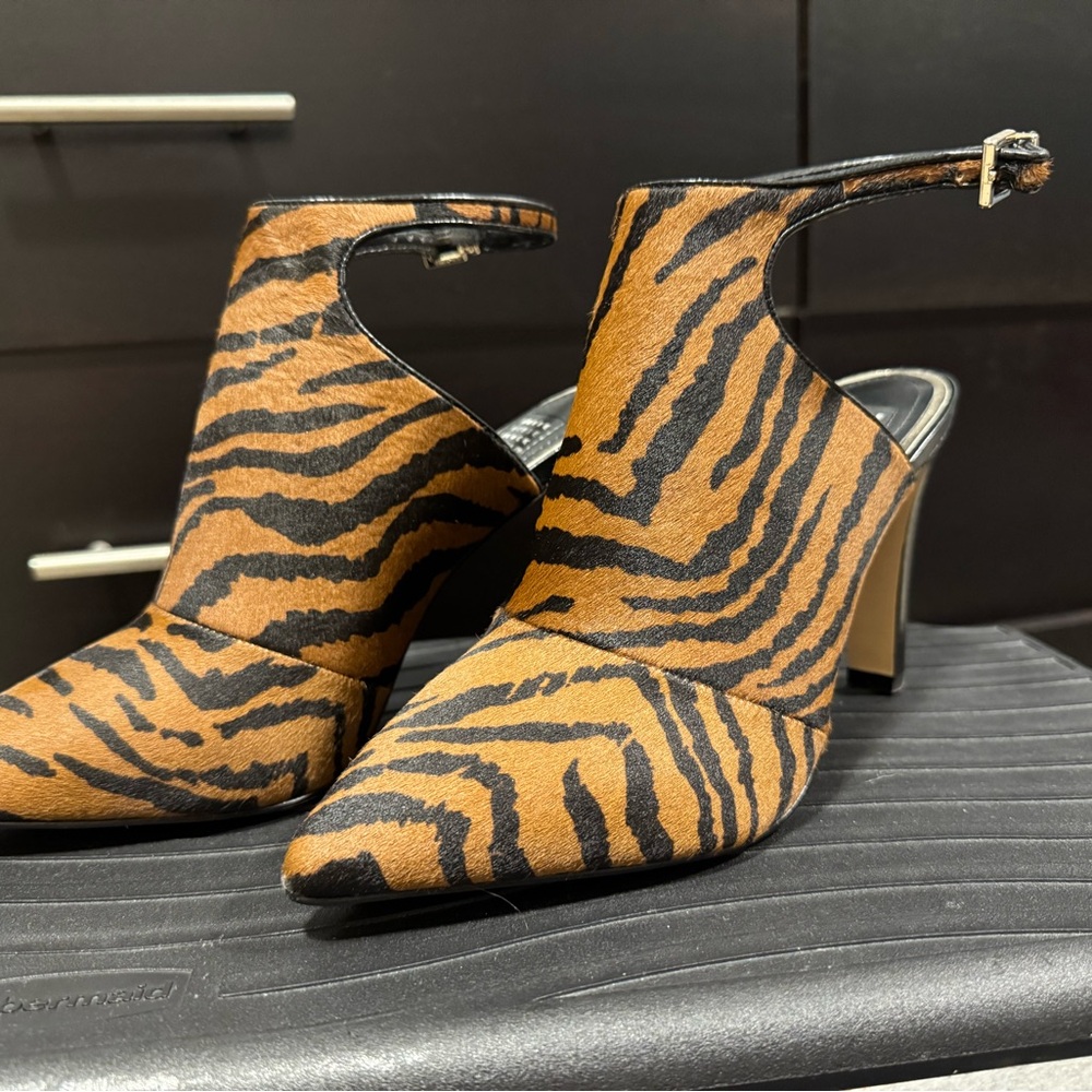 White House Black Market Animal Print Heels